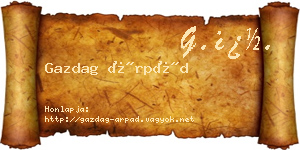 Gazdag Árpád névjegykártya