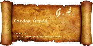 Gazdag Árpád névjegykártya
